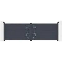 Casanoov Flügeltor Life 400x120cm Graues Aluminium