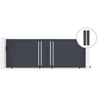 Casanoov Schiebetor Giona 400x140cm Graues Aluminium & 2 Pfosten 20x20cm H.166cm