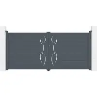 Casanoov Doppelflügeltor Aus Aluminium Life 350x160cm Grau