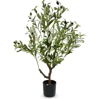 IvoQ Künstlicher Olivenbaum 90 cm – Realistische Kunstpflanze – Pflegefrei – Hohe Qualität