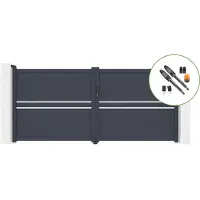 Casanoov Schwenktor Cimone 350x160cm Aluminium & Tanker B700 Motorisierung