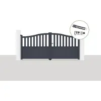 Casanoov Elektrisches Flügeltor Meije 300x140cm Aluminium Grau & Motorisierung Ranger B150
