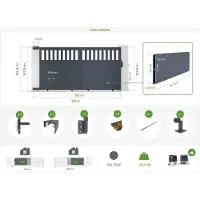 Casanoov Schiebetor Elektrisch Santis 300x160cm Aluminium Grau & Schiebetorantrieb Ranger C300