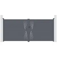 Casanoov Doppelflügeltor Aus Aluminium Veleta 400x180cm Grau