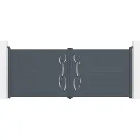 Casanoov Doppelflügeltor Aus Aluminium Life 400x160cm Grau