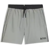 BOSS Badeshorts mit kontrastfarbenem Logo und Paspelierung Grösse M