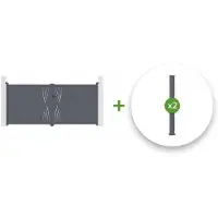Casanoov Flügeltor Veleta 350x160cm & 2 Pfosten H.190cm Aluminium Grau