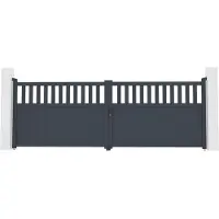 Casanoov Doppelflügeltor Aus Aluminium Santis 400x140cm Grau