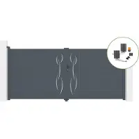 Casanoov Flügeltor Elektrisch Life 400x180cm Aluminium Grau & Drehtorantrieb Bunker B500