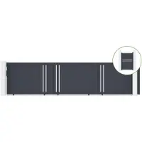 Casanoov Schiebetor Giona 600x140cm Aluminium & Tor Cimone 100x140cm Grau