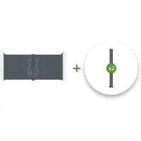 Casanoov Flügeltor Life 400x180cm Aluminium & 2 Pfosten Eifel H.190cm Grau