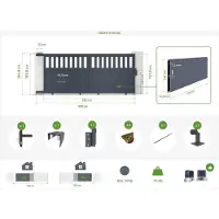 Casanoov Schiebetor Elektrisch Santis 370x160cm Aluminium Grau & Schiebetorantrieb Ranger C300