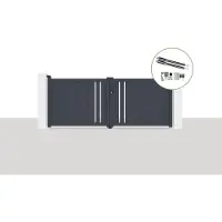 Casanoov Elektrisches Flügeltor Giona 300x120cm Aluminium Grau & Motorisierung Ranger B150