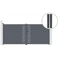Casanoov Flügeltor Arlberg 400x180cm Aluminium & 2 Eifel Pfosten 20x20cm H.190cm Grau
