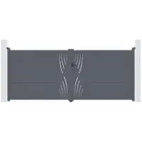 Casanoov Doppelflügeltor Aus Aluminium Veleta 400x160cm Grau