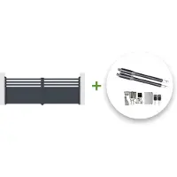 Casanoov Flügeltor Elektrisch Nevis 400x140cm Aluminium Grau & Drehtorantrieb Ranger B150