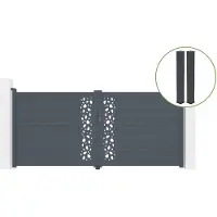 Casanoov Flügeltor Sunny 350x160cm Graues Aluminium & 2 Pfosten 20x20cm H.190cm