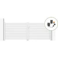Casanoov Flügeltor Elektrisch Eiger 300x115cm Weiß & Drehtorantrieb Bunker B500