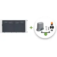 Casanoov Schiebetor Elektrisch Halti 300x160cm Aluminium Grau & Schiebetorantrieb Tanker C600