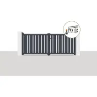 Casanoov Elektrisches Flügeltor Veymont 300x120cm Aluminium Grau & Tanker B250 Motorisierung