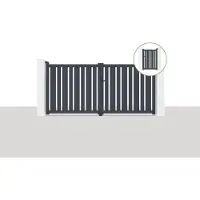 Casanoov Flügeltor 3X1 4M Veymont & Tor 1M Veymont H 1 4M Grau