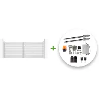 Casanoov Flügeltor Elektrisch Vogel 300x120cm Weiß & Drehtorantrieb Tanker B250