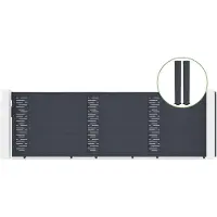Casanoov Schiebetor Arlberg 500x160cm Aluminium & 2 Eifel Pfosten 20x20cm H.190cm Grau