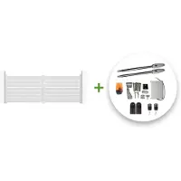 Casanoov Flügeltor Elektrisch Vogel 400x140cm Weiß & Drehtorantrieb Tanker B250