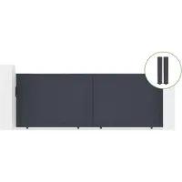 Casanoov Schiebetor Eiger 400x140cm Graues Aluminium & 2 Pfosten 20x20cm H.166cm