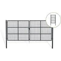 Casanoov Maschendrahttor Olga 400x180cm Stahl & Tor 100x180cm Graues
