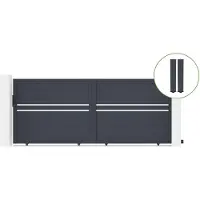 Casanoov Schiebetor Cimone 350x140cm Graues Aluminium & 2 Pfosten 20x20cm H.166cm