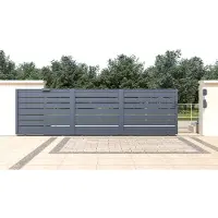 Casanoov Schiebetor Vogel 500x140cm Grau Aluminium