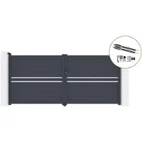 Casanoov Flügeltor Cimone 350x160cm Aluminium & Ranger B150 Motorisierung