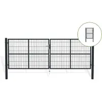 Casanoov Maschentor Razo 400x140cm Stahl & Tor 100x140cm Graues