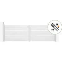 Casanoov Flügeltor Elektrisch Vogel 400x120cm Weiß & Drehtorantrieb Tanker B700