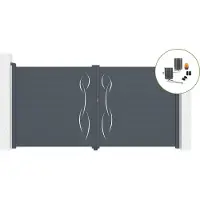 Casanoov Flügeltor Elektrisch Life 350x180cm Aluminium Grau & Drehtorantrieb Bunker B500