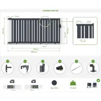 Casanoov Elektrisches Schiebetor Veymont 300x160cm Aluminium Grau & Motorisierung Ranger C300