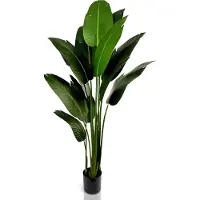 IvoQ Strelitzia Kunstpflanze 210 cm - Große Paradiesvogelblume - Lebensechte künstliche Zimmerpflanze für drinnen - Pflegefrei