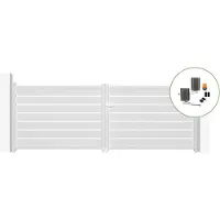 Casanoov Flügeltor Elektrisch Vogel 400x140cm Weiß & Drehtorantrieb Bunker B500