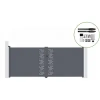 Casanoov Flügeltor Elektrisch Arlberg 400x160cm Aluminium Grau & Drehtorantrieb Hicker B200
