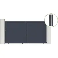 Casanoov Schiebetor Eiger 300x180cm Graues Aluminium & 2 Pfosten 20x20 H.190cm