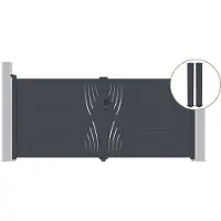 Casanoov Flügeltor Veleta 350x160cm Graues Aluminium & 2 Pfosten 20x20cm H 190 C