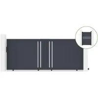 Casanoov Schiebetor Giona 350x140cm Graues Aluminium & Tor Cimone 100x140cm Grau