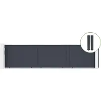 Casanoov Schiebetor Eiger 600x140cm Aluminium & 2 Eifel Pfosten 20x20cm H.166cm Grau