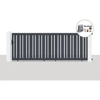 Casanoov Elektrisches Schiebetor Veymont 400x140cm Aluminium Grau & Tanker C600 Motorisierung