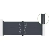 Casanoov Flügeltor Veleta 350x120cm Graues Aluminium & 2 Pfosten 20x20cm H 166 C