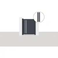 Casanoov Tor Giona 100x120cm Aluminium & 2 Eifel Pfosten H.166cm Grau