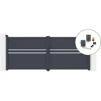 Casanoov Flügeltor Cimone 350x140cm Aluminium & Bunker B500 Motorisierung
