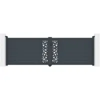 Casanoov Flügeltor Sunny 400x120cm Graues Aluminium