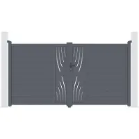 Casanoov Doppelflügeltor Aus Aluminium Veleta 300x180cm Grau
